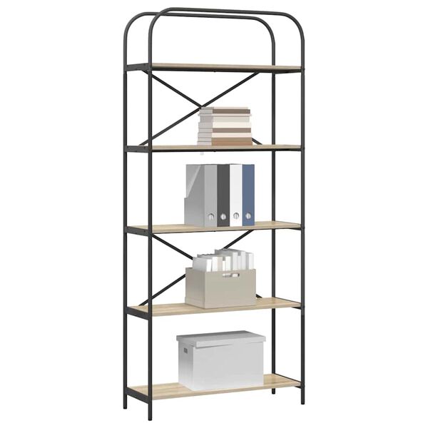 vidaXL Libreria Rovere Sonoma 80 x 30 x 183 cm Legno multistrato