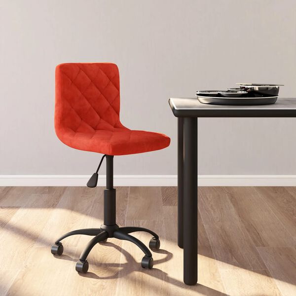 vidaXL Sedia da Pranzo Girevole Rosso Vino in Velluto
