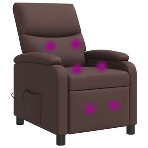 vidaXL Poltrona Massaggiante Marrone Similpelle