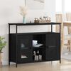 vidaXL Credenza Rovere Nero 100 x 35 x 80 cm Legno multistrato