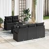 vidaXL Set di divani 6 pcs Nero polyrattan