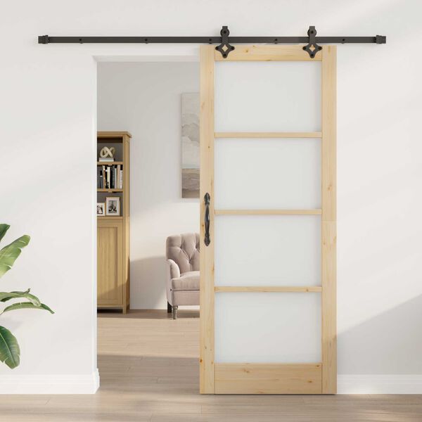 vidaXL Porta scorrevole Naturale 83 x 211 cm