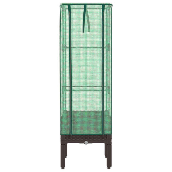 vidaXL Letto Rialzato con Copertura Serra Effetto Rattan 40x40x140 cm