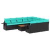 vidaXL Set Divani da Giardino 11 pz con Cuscini Nero in Polyrattan