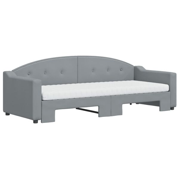 vidaXL Divano Letto Estraibile Materassi Grigio Chiaro 80x200 Tessuto