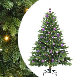 vidaXL Albero di Natale artificiale con 150 LED Verde 150 cm PE e PVC