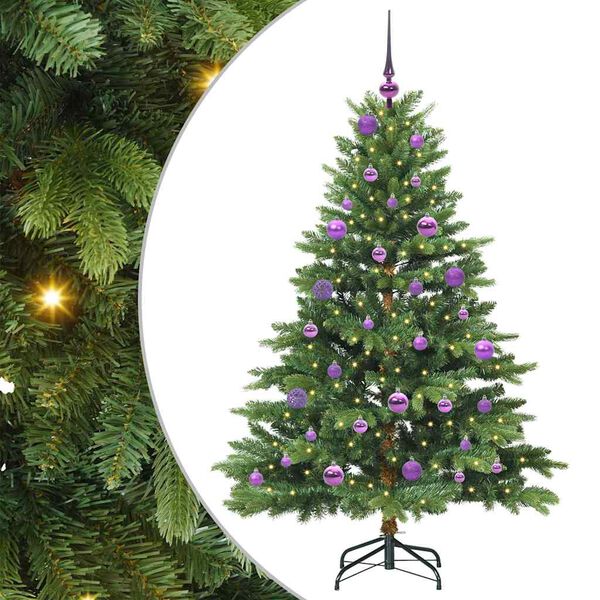 vidaXL Albero di Natale artificiale con 150 LED Verde 150 cm PE e PVC