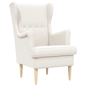 vidaXL Poltrona Crema Boucl&eacute;