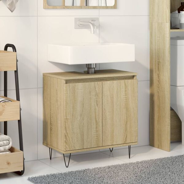 vidaXL Mobile da Bagno Rovere Sonoma 58x33x60 cm in Legno Multistrato