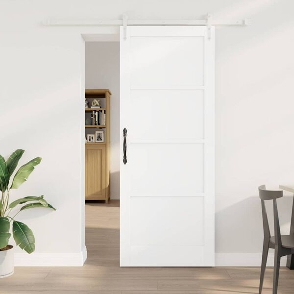 vidaXL Porta scorrevole ORKDAL Bianco 83 x 211 cm Pino massello