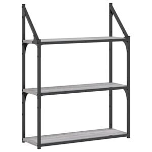 vidaXL Scaffale Parete 3Ripiani Grigio Sonoma 60x21x78,5cm Multistrato