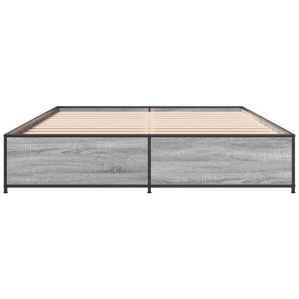 vidaXL Giroletto Grigio Sonoma 150x200 cm in Legno Multistrato Metallo