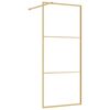 vidaXL Parete per Doccia Walk-in Vetro Trasparente ESG 90x195 cm Oro
