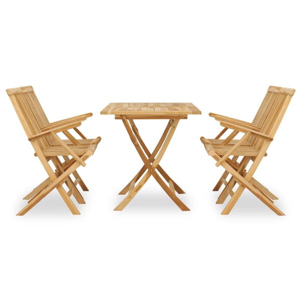 vidaXL Set da Pranzo per Esterni 5 pz in Legno Massello di Teak