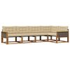 vidaXL Set di divani da esterno con cuscino 5 pcs Naturale e Beige