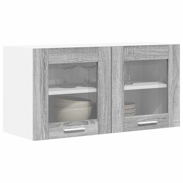 vidaXL Armadio pensile Grigio Sonoma e Bianco 80 x 31 x 40 cm