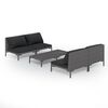 vidaXL Divani da Giardino 5 pz con Cuscini in Polyrattan Grigio Scuro