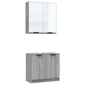 vidaXL Set Mobili da Bagno 2 pz Grigio Sonoma in Legno Multistrato