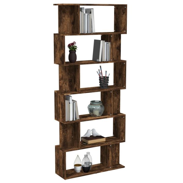 vidaXL Libreria/Divisorio Rovere Fumo 80x24x192cm in Legno Ingegnerizzato