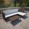 vidaXL Set Divani da Giardino 3 pz con Cuscini in Polyrattan Marrone