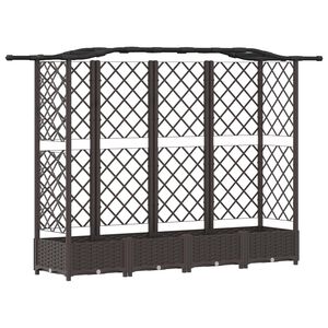 vidaXL Letto Rialzato con Griglia e Tetto Marrone 203,5 x 40 x 123 cm