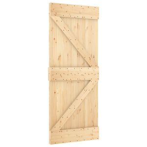 vidaXL Porta scorrevole NARVIK Naturale e Nero 70 x 210 cm (213,5 cm)