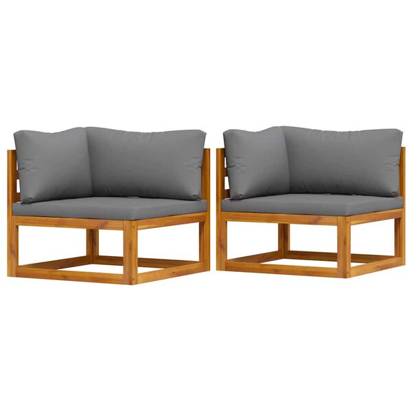 vidaXL Divani Angolari Modulari 2 pz con Cuscini Grigio Scuro