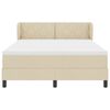 vidaXL Letto a molle con materasso Crema 160 x 200 cm Tessuto