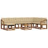 vidaXL Set di divani da esterno con cuscino 9 pcs Naturale e Beige
