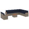 vidaXL Set Divani da Giardino 11 pz con Cuscini Grigio in Polyrattan