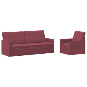vidaXL Set di divani 2 pcs Rosso Vino Tessuto