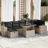 vidaXL Set Divano da Giardino 5pz con Cuscini Grigio Chiaro Polyrattan