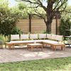vidaXL Set Panchina da Giardino con cuscino 4 pcs Marrone e Crema
