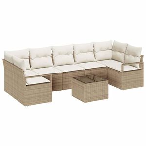 vidaXL Set Divano da Giardino con cuscino 8 pcs Beige e Crema