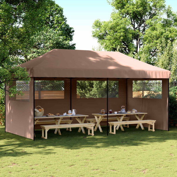 vidaXL Tenda Party Marrone 292 x 580 x 315 cm Tessuto Oxford