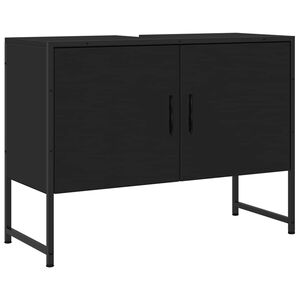 vidaXL Mobile Lavabo Bagno Nero 60x30x60 cm Legno Multistrato