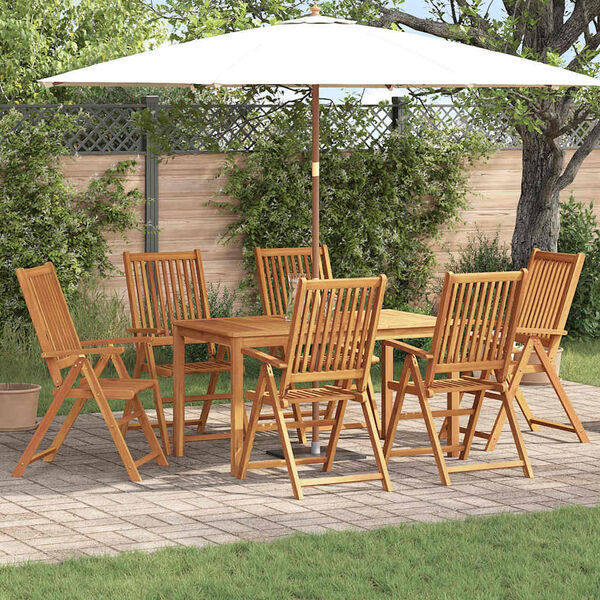 vidaXL Set da Pranzo per Giardino 7 pcs Marrone