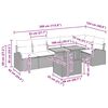 vidaXL Set Divano da Giardino con cuscino 7 pcs Nero e Crema