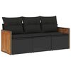 vidaXL Set Divani da Giardino 3 pz con Cuscini in Polyrattan Nero