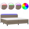 vidaXL Letto a Molle Materasso e LED tortora 200x200cm in Tessuto