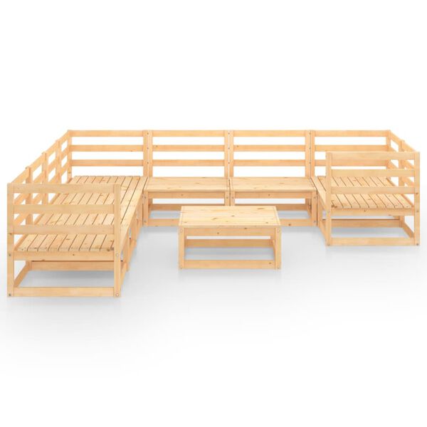 vidaXL Set Divani da Giardino 9 pz in Legno Massello di Pino