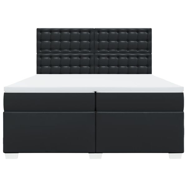 vidaXL Giroletto a Molle con Materasso Nero 200x200 cm in Similpelle