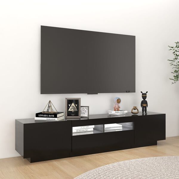 vidaXL Mobile Porta TV con Luci LED Nero 180x35x40 cm