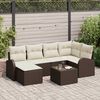 vidaXL Set di divani con cuscino 7 pcs Marrone e bianco polyrattan