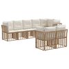 vidaXL Set di divani da esterno con cuscino 6 pcs Naturale Poliestere