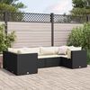 vidaXL Set Mobili da Giardino 6 pz con Cuscini in Polyrattan Nero