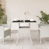 vidaXL Tavolo Giardino con Piano Vetro Bianco 80x80x75 cm Polyrattan