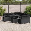 vidaXL Set Divani da Giardino 9 pz con Cuscini Nero in Polyrattan