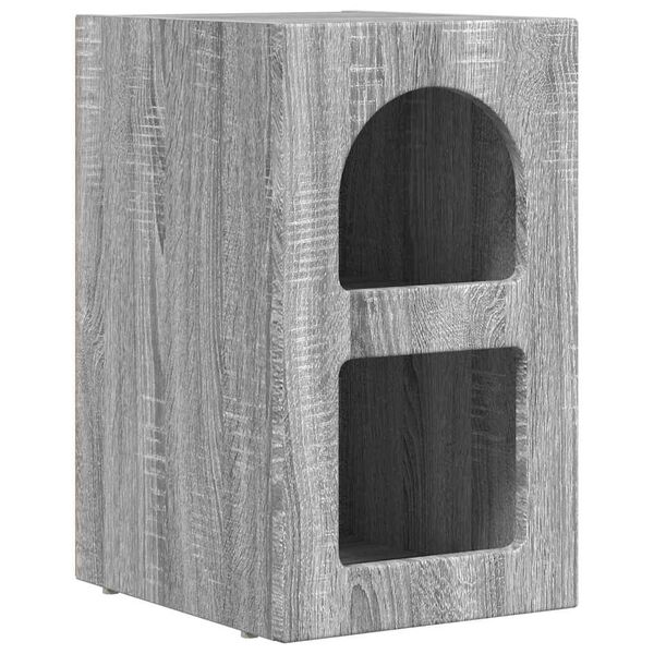 vidaXL Comodino Grigio Sonoma 29,5 x 33,5 x 50 cm Legno multistrato