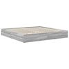 vidaXL Letto con Contenitore con testiera Grigio Sonoma 200 x 200 cm